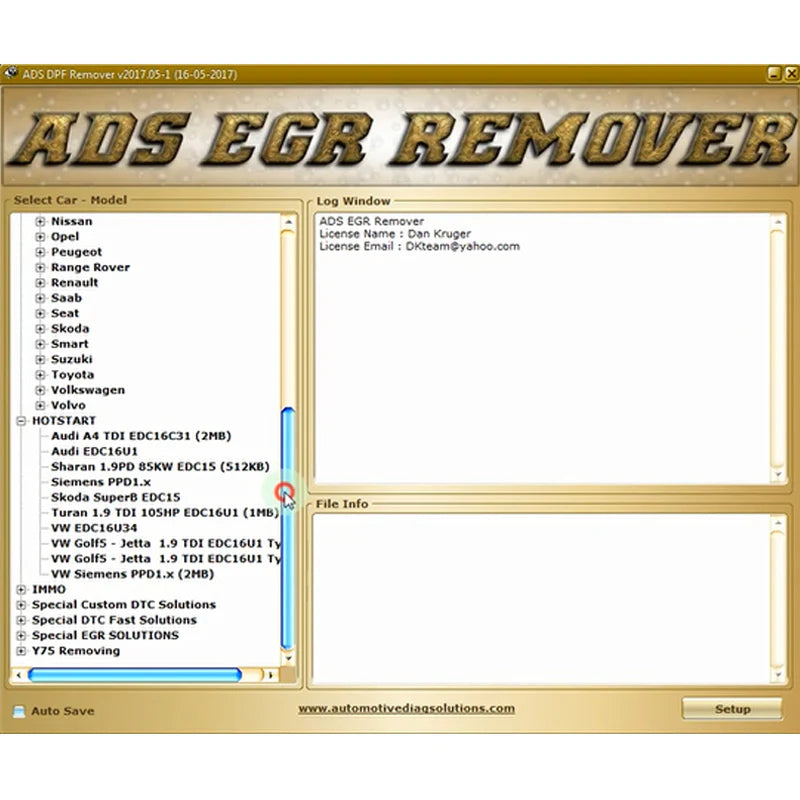 ADS DPF EGR Lambda Remover Software Suite 2017 Version