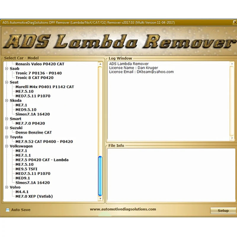ADS DPF EGR Lambda Remover Software Suite 2017 Version